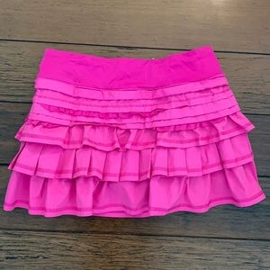 Pink ruffle Lululemon skirt